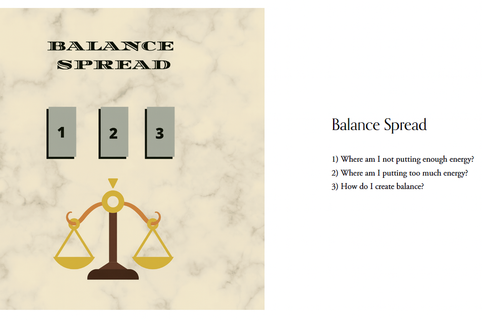Balance Finding 3 Card Spread Live Video Recording